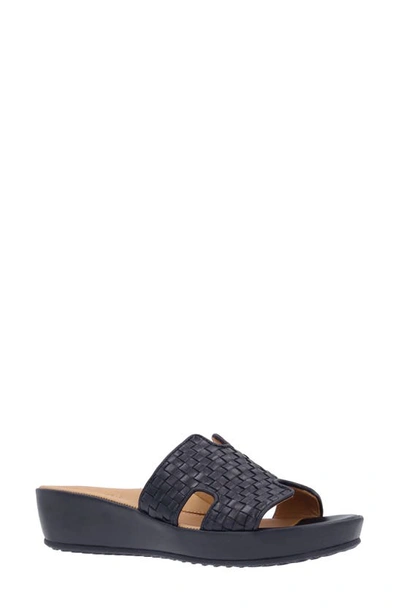 Shop L'amour Des Pieds Cusaro Platform Wedge Slide Sandal In Black