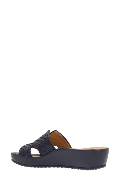 L'amour Des Pieds Cusaro Platform Wedge Slide Sandal In Black