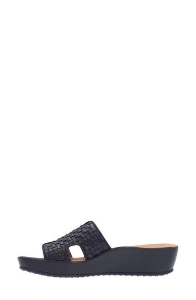 L'amour Des Pieds Cusaro Platform Wedge Slide Sandal In Black