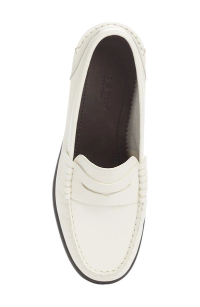 Rag & Bone Carter Calfskin Penny Loafers In Antique White