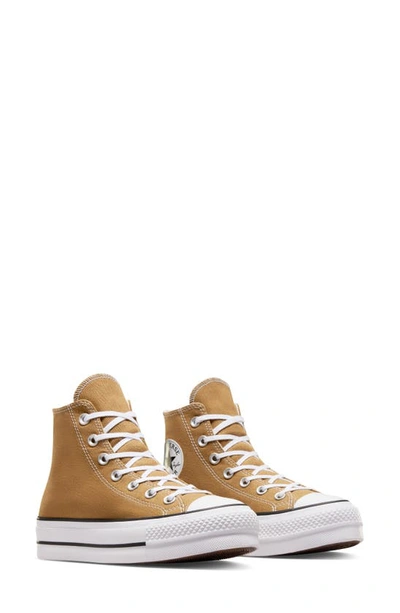 Shop Converse Chuck Taylor® All Star® Lift High Top Platform Sneaker In Trek Tan/ White/ Black