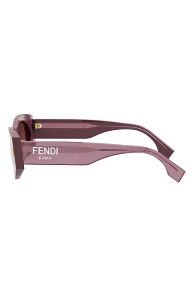 Shop Fendi Roma 52mm Oval Sunglasses In Shiny Violet / Bordeaux