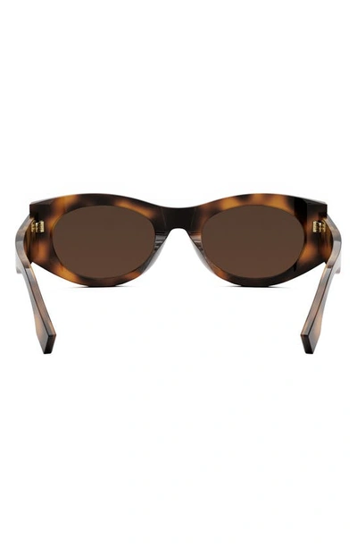 Shop Fendi Roma 52mm Oval Sunglasses In Blonde Havana / Brown
