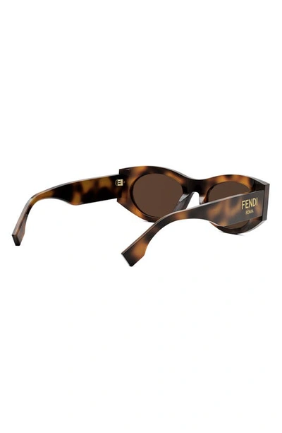 Shop Fendi Roma 52mm Oval Sunglasses In Blonde Havana / Brown
