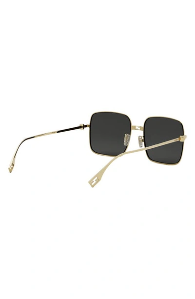 Shop Fendi The  Baguette 55mm Geometric Sunglasses In Shiny Endura Gold / Smoke