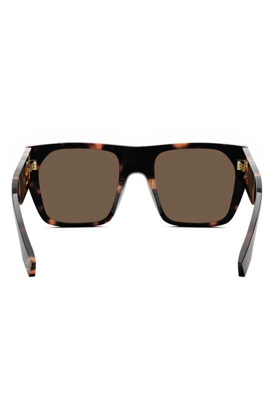 Shop Fendi Baguette 54mm Square Sunglasses In Havana / Brown