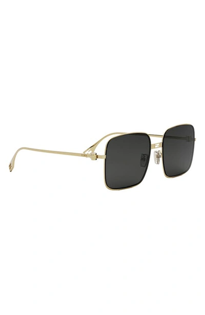 Shop Fendi The  Baguette 55mm Geometric Sunglasses In Shiny Endura Gold / Smoke