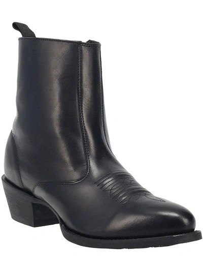 Shop Laredo Fletcher Mens Leather Block Heel Cowboy, Western Boots In Black