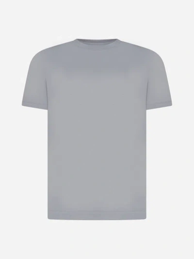 Shop Malo Cotton T-shirt In Baltic Grey