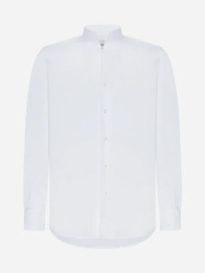Shop D4.0 Poplin Cotton Shirt In White