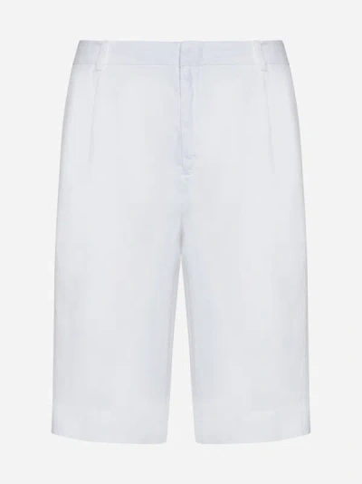 Shop Malo Linen Shorts In White