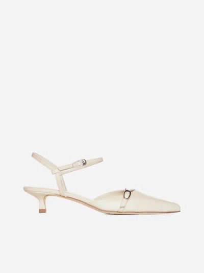 Shop Aeyde Melia Nappa Leather Slingback Pumps In Cream