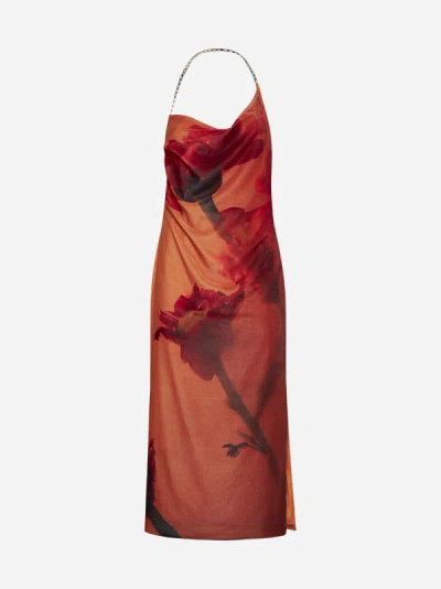 Shop Stine Goya Promise Floral Print Long Dress In Orange