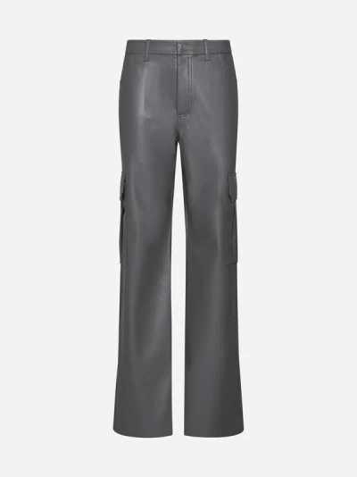 Shop Stine Goya Stevie Vegan Leather Trousers In Grey