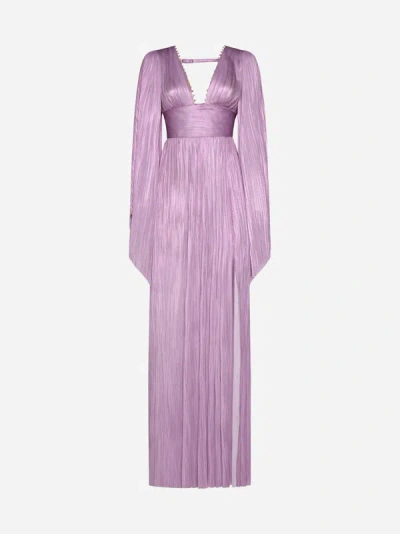 Shop Maria Lucia Hohan Harlow Silk Long Dress In Baby Pink