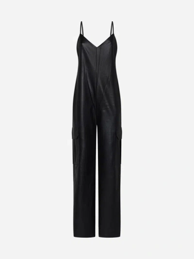 Shop Stine Goya Remy Vegan Leather Jumpsuit In Black