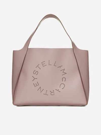 Shop Stella Mccartney Logo Alter Nappa Tote Bag In Shell