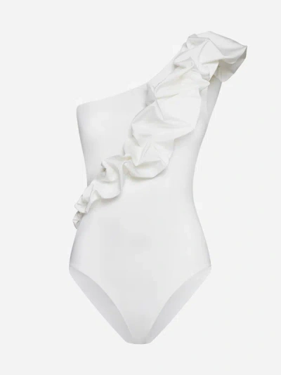 Shop Maygel Coronel Elena One-piece Swimsuit In Off White