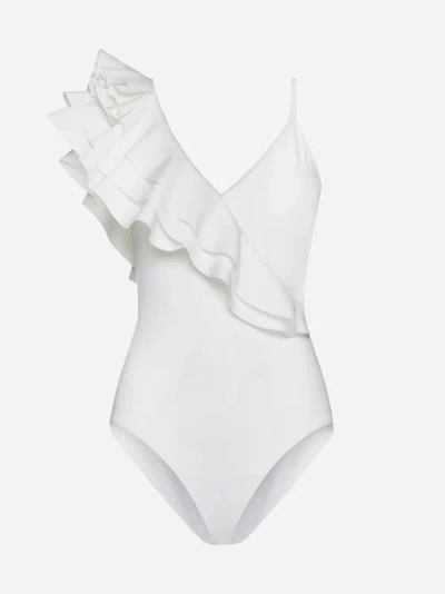 Shop Maygel Coronel Noor One-piece Swimsuit In Off White