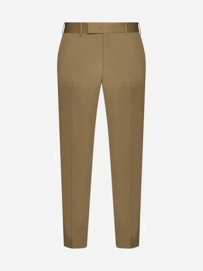 Shop Pt Torino Rebel Cotton And Linen Trousers In Rope