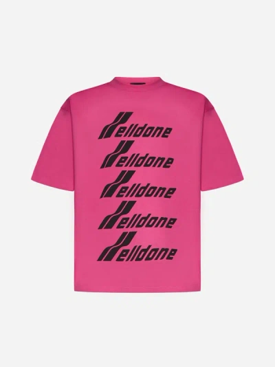 Shop We11 Done Logo Print Cotton T-shirt In Pink