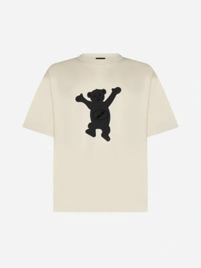 Shop We11 Done Teddy Cotton T-shirt In Ivory
