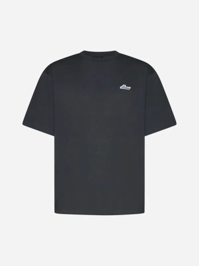 Shop We11 Done Logo Cotton T-shirt In Charcoal
