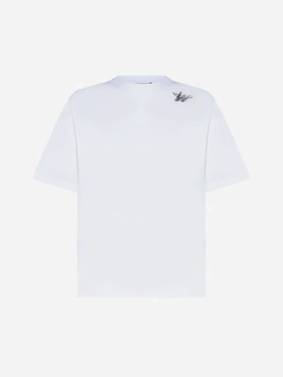 Shop We11 Done Logo Cotton T-shirt In White