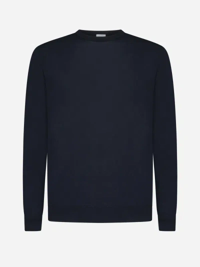 Shop Malo Cotton Sweater In Dark Blue
