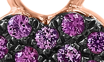 Shop Effy 14k Rose Gold Diamond & Pavé Pink Sapphire Heart Drop Huggie Hoop Earrings