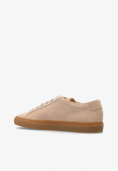 Shop Common Projects Achilles Suede Low-top Sneakers In Beige