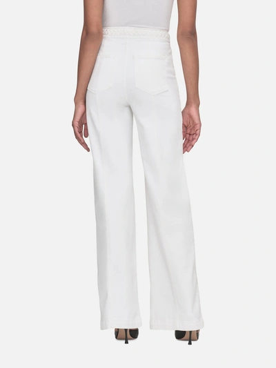 Shop Frame Braided Waistband Wide Leg Jeans In White