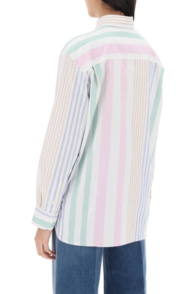 Shop Apc A.p.c. Sela Striped Oxford Shirt Women In Multicolor