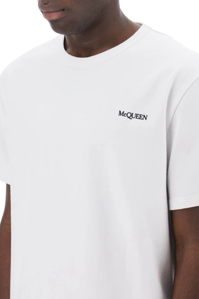 Shop Alexander Mcqueen Reflected Logo T-shirt Men In White