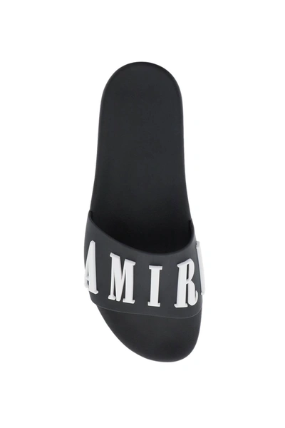 Shop Amiri Logo Rubber Slides Men In Black