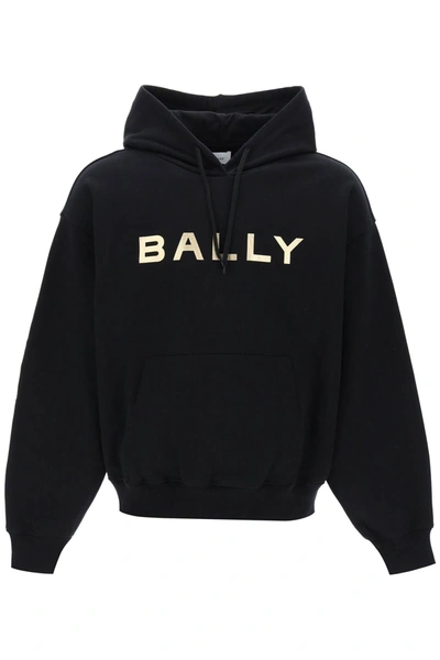 Shop Bally Metallic Logo Hoodie Men In Black