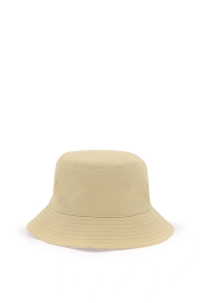 Shop Burberry Cotton-blend Reversible Bucket Hat Women In Cream