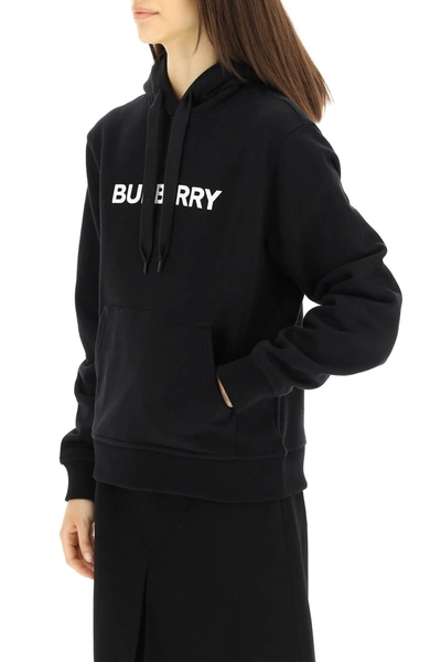 Shop Burberry Poulter Hoodie With Logo Print Women In Black