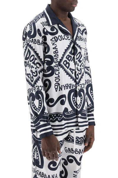 Shop Dolce & Gabbana Pajama Shirt With Marina Print Men In Multicolor