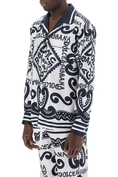 Shop Dolce & Gabbana Pajama Shirt With Marina Print Men In Multicolor