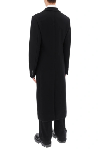 Shop Dolce & Gabbana Techno-wool Deconstructed Coat Men In Black
