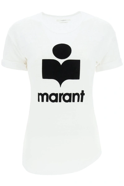 Shop Isabel Marant Étoile Isabel Marant Etoile Koldi T-shirt With Flocked Logo Women In Multicolor