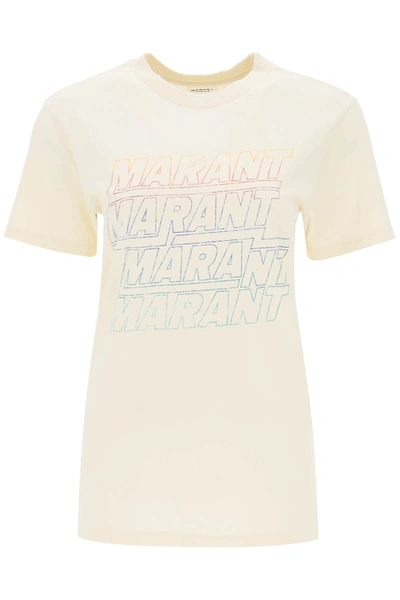 Shop Isabel Marant Étoile Isabel Marant Etoile Zoeline T-shirt With Logo Print Women In Yellow