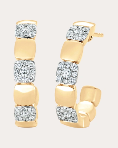 Shop Sara Weinstock Women's Adira Diamond Alternating Cushion Hoop Earrings In Gold