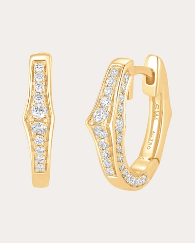 Shop Sara Weinstock Women's Lucia Diamond Huggie Earrings In Gold
