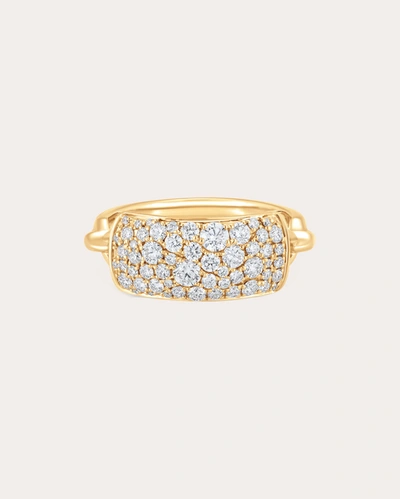 Shop Sara Weinstock Women's Lucia Diamond Pavé Bar Tag Pinky Ring In Gold