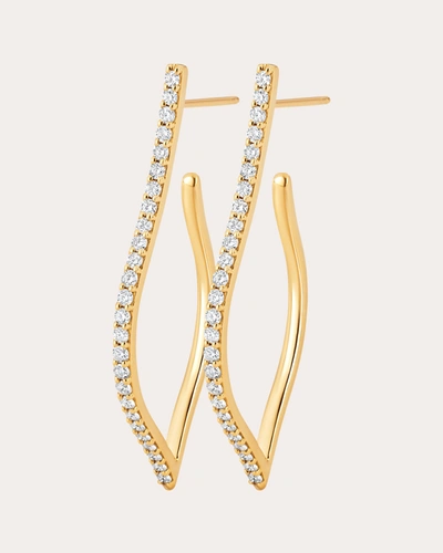 Shop Sara Weinstock Women's Veena Diamond Elongated Hoop Earrings In Gold