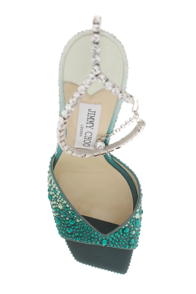 Shop Jimmy Choo Saeda 100 Sandals With Degradé Crystals Women In Multicolor