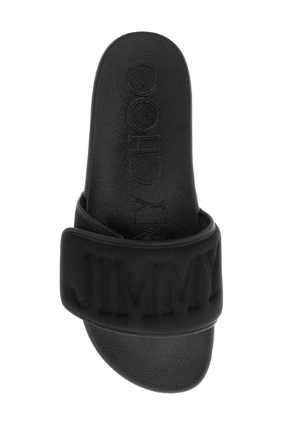 Shop Jimmy Choo Slides With Logo Men In Black