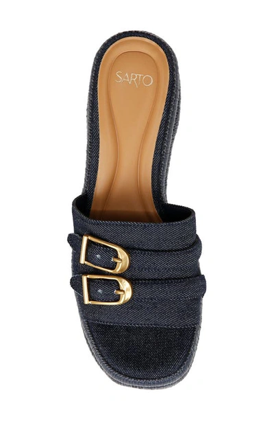 Shop Sarto By Franco Sarto Torino Wedge Platform Slide Sandal In Denim